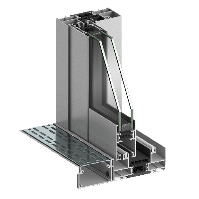 Ventana de aluminio corredera STRUGAL S88RP Canaleta + Rejilla