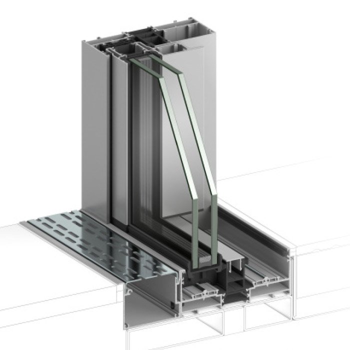 Ventana de aluminio corredera S140RP INFINITY Canaleta + Rejilla