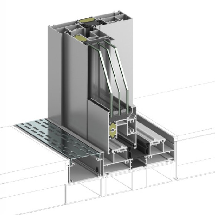 Ventana de aluminio corredera STRUGAL S150RP Canaleta + Rejilla